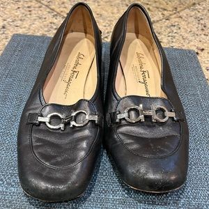 Ferragamo black leather loafer